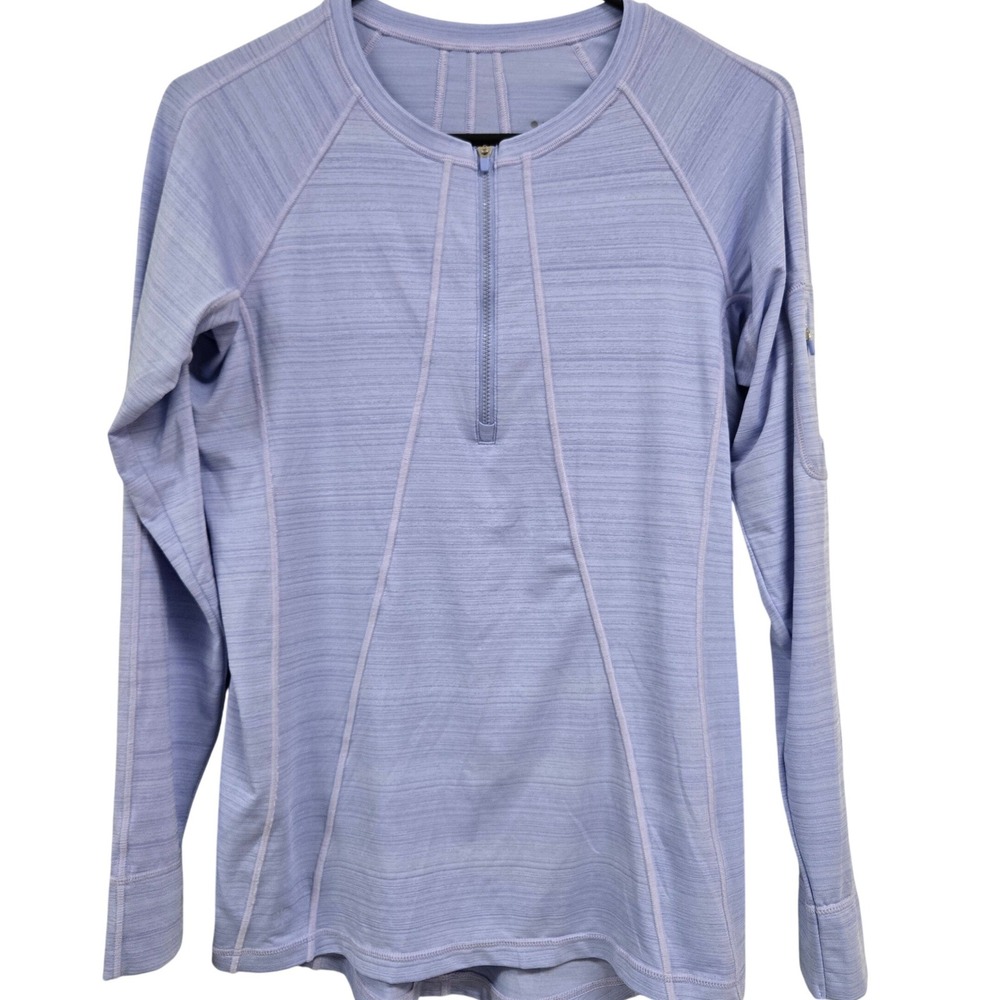 Athleta Pacifica Illume UPF Womens M Periwinkle Zip Long Sleeve Activewear Top